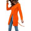 imageLYANER Womens Sexy Zip Up V Neck Long Sleeve Side Split Asymmetrical Hem Longline Tunic Blouse TopNeon Orange