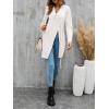imageLYANER Womens Sexy Zip Up V Neck Long Sleeve Side Split Asymmetrical Hem Longline Tunic Blouse TopWhite