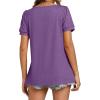imageLYANER Womens Square Neck Tunic Top Puff Short Sleeve Pleated Flowy TShirtsPurple