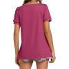 imageLYANER Womens Square Neck Tunic Top Puff Short Sleeve Pleated Flowy TShirtsRose