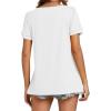 imageLYANER Womens Square Neck Tunic Top Puff Short Sleeve Pleated Flowy TShirtsWhite