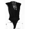 imageLYANER Womens Wraped V Neck Ruched Sleeveless Tank Leotard Bodysuit TopBlack