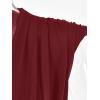 imageLYANER Womens Wraped V Neck Ruched Sleeveless Tank Leotard Bodysuit TopBurgundy