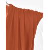 imageLYANER Womens Wraped V Neck Ruched Sleeveless Tank Leotard Bodysuit TopBurnt Orange