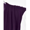imageLYANER Womens Wraped V Neck Ruched Sleeveless Tank Leotard Bodysuit TopDeep Purple