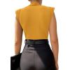 imageLYANER Womens Wraped V Neck Ruched Sleeveless Tank Leotard Bodysuit TopGinger