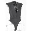 imageLYANER Womens Wraped V Neck Ruched Sleeveless Tank Leotard Bodysuit TopGray