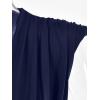 imageLYANER Womens Wraped V Neck Ruched Sleeveless Tank Leotard Bodysuit TopNavy