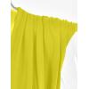 imageLYANER Womens Wraped V Neck Ruched Sleeveless Tank Leotard Bodysuit TopNeon Yellow