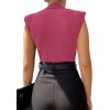 imageLYANER Womens Wraped V Neck Ruched Sleeveless Tank Leotard Bodysuit TopRose