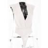 imageLYANER Womens Wraped V Neck Ruched Sleeveless Tank Leotard Bodysuit TopWhite