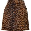 imageLYANER Womens Faux Suede Leopard Print High Waist Zipper Mini ALine Short SkirtBrown