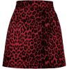 imageLYANER Womens Faux Suede Leopard Print High Waist Zipper Mini ALine Short SkirtRed