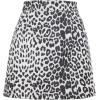 imageLYANER Womens Faux Suede Leopard Print High Waist Zipper Mini ALine Short SkirtWhite