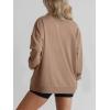 imageLYANER Womens Half Zip Oversized Sweatshirts Pullover Long Sleeve Hoodies Casual Sweater with PocketsKhaki