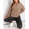 imageLYANER Womens Half Zip Oversized Sweatshirts Pullover Long Sleeve Hoodies Casual Sweater with PocketsKhaki