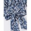 imageLYANER Womens Ruffle Short Sleeve Tie Up Back Crop Top Off Shoulder Bardot BlouseFloral Blue1