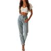 imageLYANER Womens Ruffle Short Sleeve Tie Up Back Crop Top Off Shoulder Bardot BlouseWhite