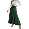 imageLYANER Womens Tie Waist Ruffle Wrap Mermaid Fishtail Hem High Waist Long Maxi SkirtDark Green