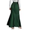 imageLYANER Womens Tie Waist Ruffle Wrap Mermaid Fishtail Hem High Waist Long Maxi SkirtDark Green