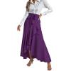 imageLYANER Womens Tie Waist Ruffle Wrap Mermaid Fishtail Hem High Waist Long Maxi SkirtDark Purple