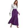 imageLYANER Womens Tie Waist Ruffle Wrap Mermaid Fishtail Hem High Waist Long Maxi SkirtDark Purple
