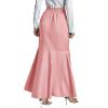 imageLYANER Womens Tie Waist Ruffle Wrap Mermaid Fishtail Hem High Waist Long Maxi SkirtPink