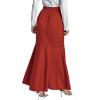 imageLYANER Womens Tie Waist Ruffle Wrap Mermaid Fishtail Hem High Waist Long Maxi SkirtRed