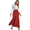 imageLYANER Womens Tie Waist Ruffle Wrap Mermaid Fishtail Hem High Waist Long Maxi SkirtRed