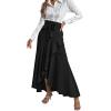 imageLYANER Womens Tie Waist Ruffle Wrap Mermaid Fishtail Hem High Waist Long Maxi SkirtSolid Black