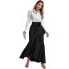 imageLYANER Womens Tie Waist Ruffle Wrap Mermaid Fishtail Hem High Waist Long Maxi SkirtSolid Black