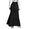 imageLYANER Womens Tie Waist Ruffle Wrap Mermaid Fishtail Hem High Waist Long Maxi SkirtSolid Black
