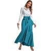imageLYANER Womens Tie Waist Ruffle Wrap Mermaid Fishtail Hem High Waist Long Maxi SkirtTeal
