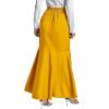 imageLYANER Womens Tie Waist Ruffle Wrap Mermaid Fishtail Hem High Waist Long Maxi SkirtYellow
