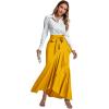 imageLYANER Womens Tie Waist Ruffle Wrap Mermaid Fishtail Hem High Waist Long Maxi SkirtYellow