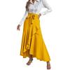 imageLYANER Womens Tie Waist Ruffle Wrap Mermaid Fishtail Hem High Waist Long Maxi SkirtYellow
