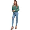 imageLYANER Womens Casual Cold Shoulder Hollow Out Solid Long Sleeve Blouse Tunic Shirts TopGreen