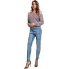 imageLYANER Womens Casual Cold Shoulder Hollow Out Solid Long Sleeve Blouse Tunic Shirts TopLight Purple