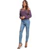 imageLYANER Womens Casual Cold Shoulder Hollow Out Solid Long Sleeve Blouse Tunic Shirts TopPurple