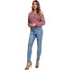 imageLYANER Womens Casual Cold Shoulder Hollow Out Solid Long Sleeve Blouse Tunic Shirts TopPurplish Red