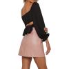 imageLYANER Womens Cute Off Shoulder Long Sleeve Self Tie Knot Crop Tube Top BlouseBlack