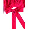 imageLYANER Womens Cute Off Shoulder Long Sleeve Self Tie Knot Crop Tube Top BlouseDeep Pink