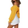 imageLYANER Womens Cute Off Shoulder Long Sleeve Self Tie Knot Crop Tube Top BlouseGinger