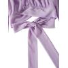 imageLYANER Womens Cute Off Shoulder Long Sleeve Self Tie Knot Crop Tube Top BlouseLavender