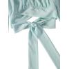 imageLYANER Womens Cute Off Shoulder Long Sleeve Self Tie Knot Crop Tube Top BlouseMint Green