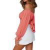 imageLYANER Womens Cute Off Shoulder Long Sleeve Self Tie Knot Crop Tube Top BlouseOrange