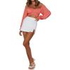 imageLYANER Womens Cute Off Shoulder Long Sleeve Self Tie Knot Crop Tube Top BlouseOrange