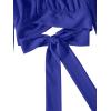 imageLYANER Womens Cute Off Shoulder Long Sleeve Self Tie Knot Crop Tube Top BlouseRoyal Blue