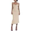 imageLYANER Womens Deep V Neck Tie Front Knot Long Sleeve Sexy Wrap Crop Top BlouseBeige