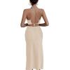 imageLYANER Womens Deep V Neck Tie Front Knot Long Sleeve Sexy Wrap Crop Top BlouseBeige